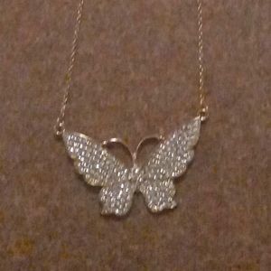 Sparkly gold butterfly necklace